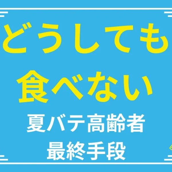 いくら頑張っても食べない…。最終手段!高齢者の夏バテにオススメな食べ物